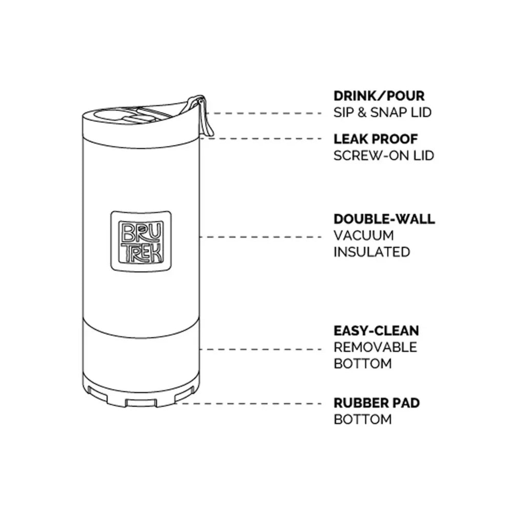 BruTrek OVRLNDR® Travel Press 700 ml - termos z zaparzaczem French Press